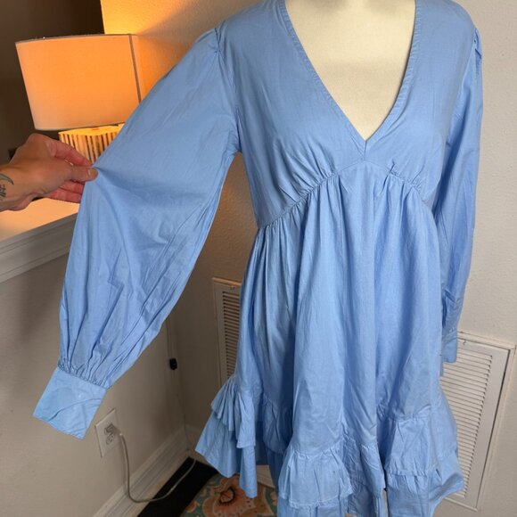 Maeve by Anthropologie Blue Ruffle Mini Dress – Size Small (NWT) - Picture 4 of 6